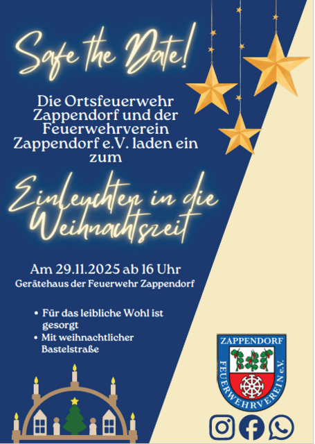Plakat Einleuchten in die Weihnachtszeit am 29.11.2025 in Zappendorf