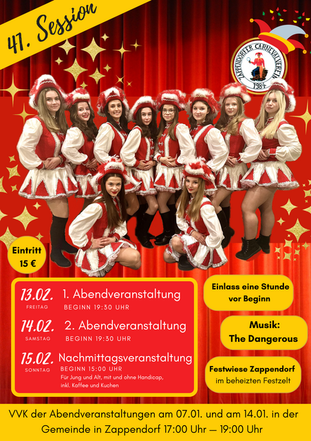 Plakat Karnevalsveranstaltungen ZCV 2026