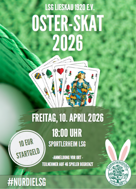 Plakat Oster-Skat 2026 der LSG Lieskau am 10.April 2026