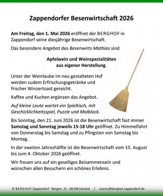 Berghof   Besenwirtschaft 2026