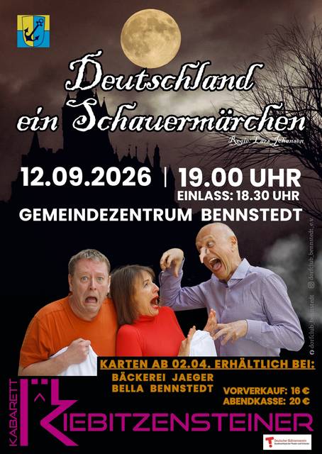 Plakat Kiebitzensteiner in Bennstedt am 12.09.2026