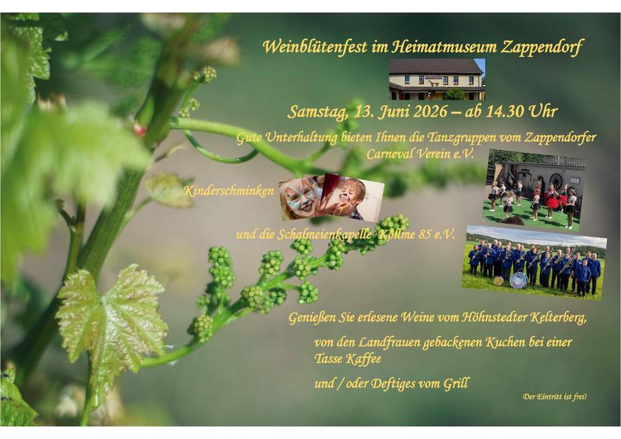 Weinblütenfest ©lizenfrei Weinblütenfest im Heimatmuseum Zappendorf