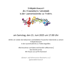 Plakat Frühjahrskonzert Frauenchor Salzmünde in Trebitz