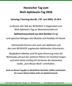 Berghof   Welt Apfelweintag 2026