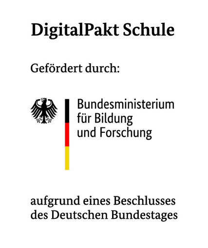 Logo Förderhinweis Digitalpakt Schule Bundesministerium für Bildung und Forschung
