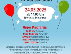 Plakat Kinderfest der Vereine am 24.05.2025 in Beesenstedt