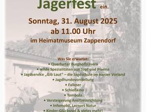Plakat Jägerfest im Museum am 31.08.2025