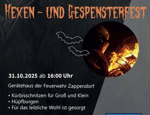 Plakat Hexen- und Gespensterfest in Zappendorf am 31.10.2025