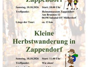 Plakat Kleine Herbstwanderung in Zappendorf am 10.10.2026