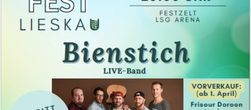 Plakat Heidefest Lieskau - Bienstich Live am 20.06.2025