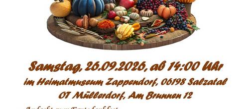 Plakat Erntedankfest im Landwirtschafts- und Heimatmuseum Zappendorf