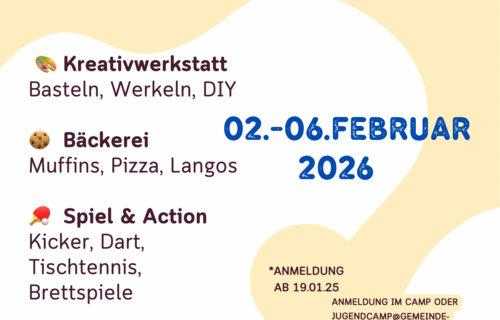 Plakat Winterferien für Kids und Teens im Jugendcamp