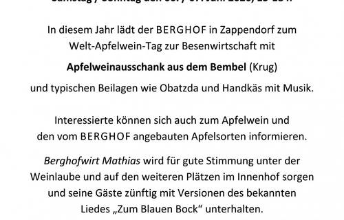 Berghof   Welt Apfelweintag 2026