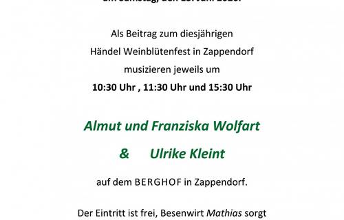 Berghof   Händel Weinblütenfest 2026